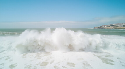 Fototapeta premium Ocean's Fury: Dramatic Crashing Wave