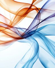 Naklejka premium Abstract Swirling Blue Orange and Purple Smoke Wave Design Background