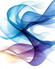 Fototapeta premium Abstract Swirling Blue Purple and Orange Wave Design Fluid Dynamic Background Image