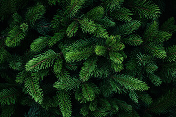 Conifer Leaves Background: Natural Greenery and Evergreen Texture"
