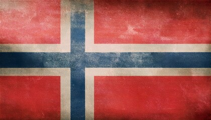 Fototapeta premium Old Vintage Norway Flag