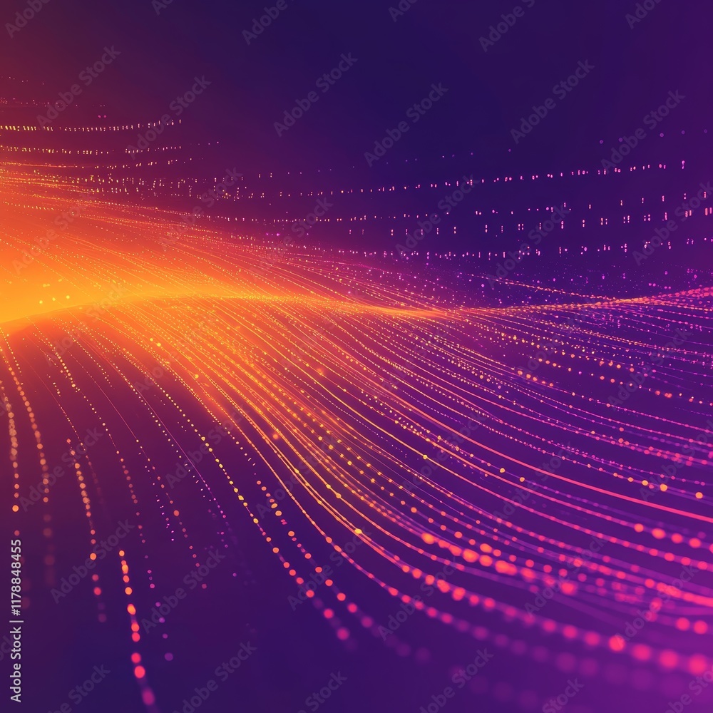 Poster A captivating abstract gradient background transitioning from rich purple to bright orange, featuring dynamic light effects and intricate designs. Perfect for creative projects.
