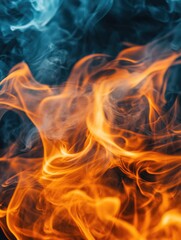 Fototapeta premium Close-up of flames on dark background