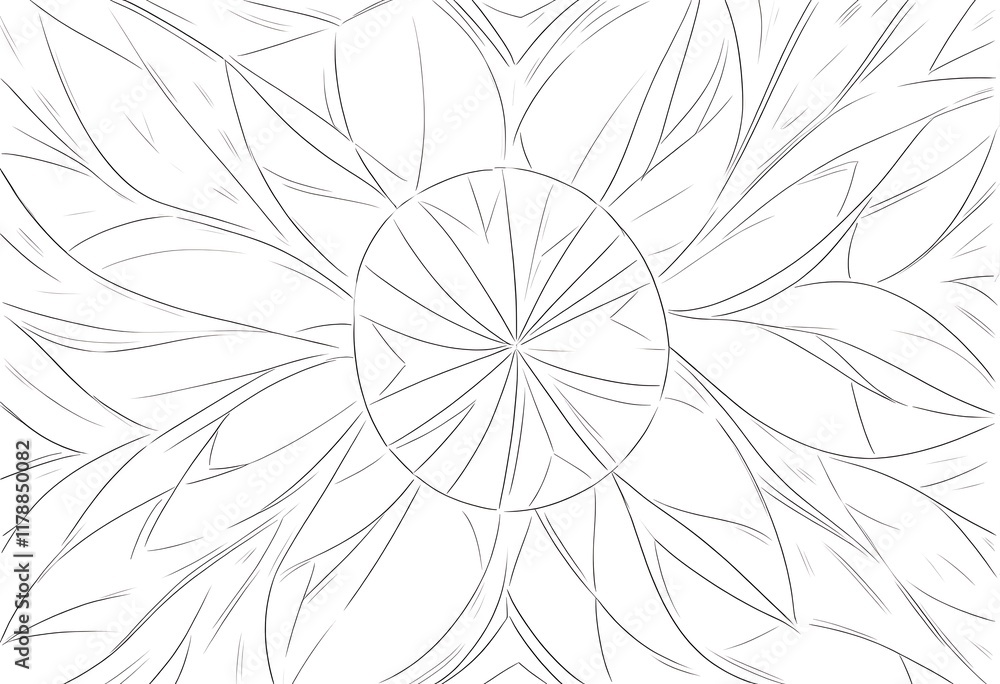 Poster abstract black and white floral design pattern. this intricate black and white abstract floral desig