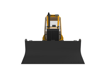 yellow crawler excavator, High-quality illustration of a yellow excavator with a bucket, ideal for construction and heavy machinery related projects. Isolated on white