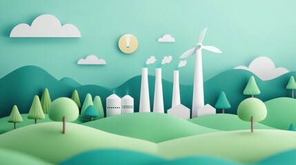 Renewable energy in synthesis powering efficient waste reduction strategies in a futuristic production facility