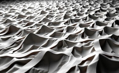 Obraz premium A mesmerizing abstract image of a textured surface with undulating waves and folds, creating a dynamic and almost sculptural effect.