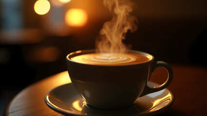 Fototapeta premium cup of coffee with smoke, ai generated