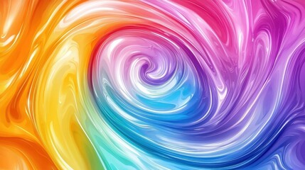 Obraz premium Abstract Rainbow Swirl: A Kaleidoscope of Vibrant Hues