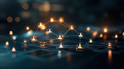 Dynamic collaboration networks intertwined circuitlike pathways visualizing connections digital environment high-tech viewpoint symbolizing teamwork and innovation