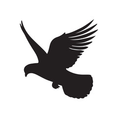  flying dove silhouette vector, Birds icon set, animal vector, Pigeon silhouette | vector silhouette illustration on white background, dove logo vector icon illustration, logo template