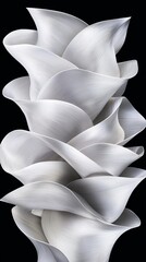 Obraz premium Abstract White Sculpture Elegant Flowing Layered Petals Modern Art