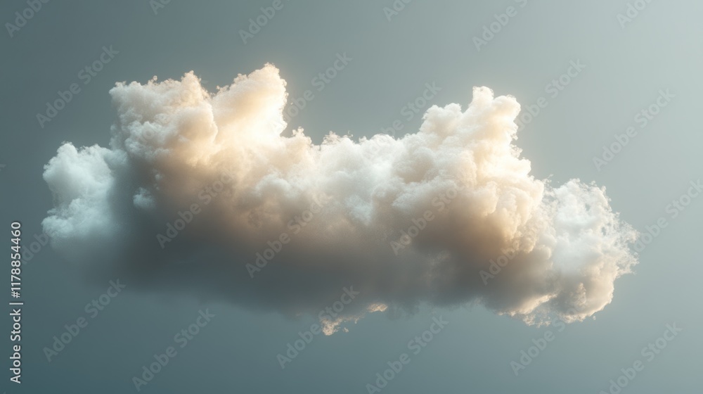 Poster realistic soft cloud representation for data and cloud concepts in ambient environment