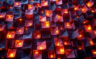 Fototapeta premium An abstract, intricate network of lines and shapes, creating a mesmerizing and dynamic visual pattern.