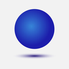 Glass blue ball with shadow	