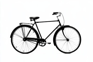A sleek black bicycle on a white background, perfect for minimalist and modern design themes.