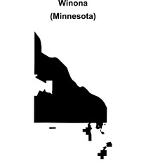 Winona (Minnesota) blank outline map