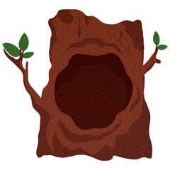 Hole in trees. Hollow hole in tree trunk, forest animals and birds home wildlife habitat woodland shelter set cartoon vector illustration original artwork