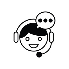 Customer Support icon isolated on a white background. Vector illustration.