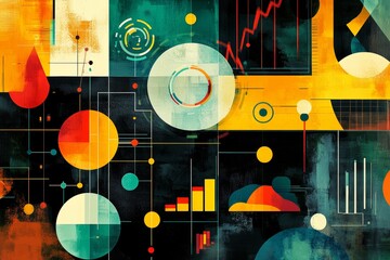 Explore this vibrant digital artwork featuring a unique mix of colors and geometric shapes, perfect for enhancing modern design projects.