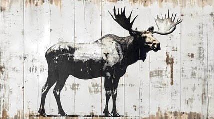 Majestic moose standing in the wild, scenic nature background image.