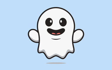 Cute and  funny ghost Vector art illustration