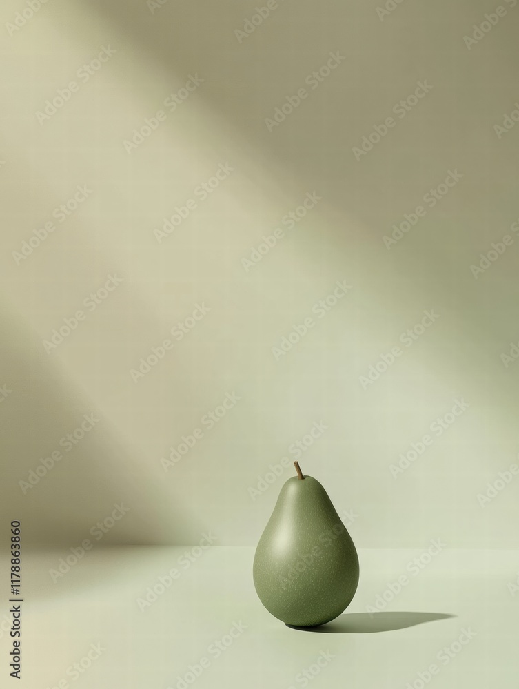 Leinwandbilder Fresh avocado shape with seed on a minimal backdrop providing ample space for text and design. Generative AI