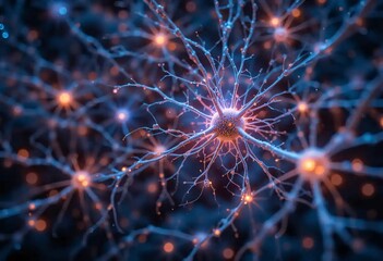 Fototapeta premium Energetic Neural Impulses Traveling Through Networks