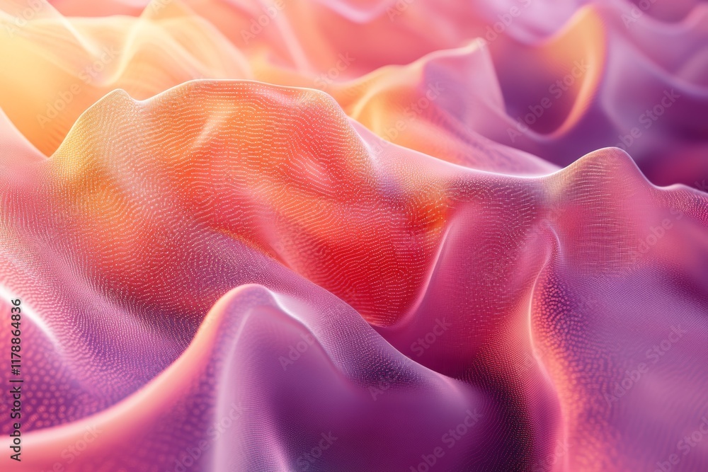 Poster realistic abstract data visualization with soft ambient render in vibrant colors for web design and 