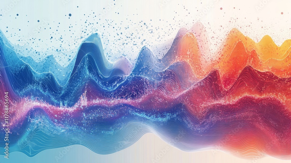 Poster colorful big data visualization background for analysis and insights into information processing tec