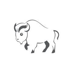 Bull silhouette vector illustration on a white background
