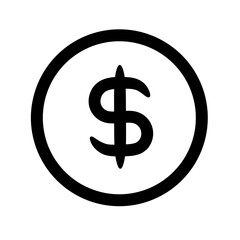 cicle US dollar currency symbol on transparent background file format png	