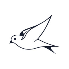 Fototapeta premium Creative Minimalist Bird Logo Design Silhouette Vector Illustration