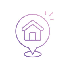 Home Address icon isolated on a white background. Vector illustration.