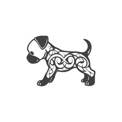 Fototapeta premium Creative Minimalist Dog Logo Design Silhouette Vector Illustration