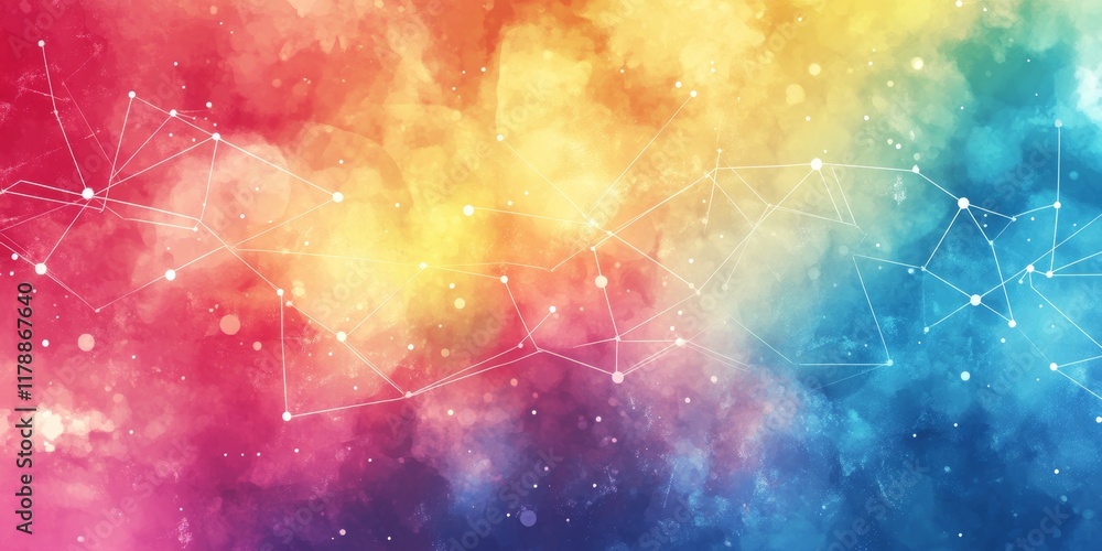 Poster explore a captivating abstract watercolor background featuring vibrant colors and a digital flow eff