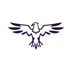 Obraz premium Creative Minimalist Eagle Logo Design Silhouette Vector Illustration