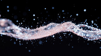 Water Droplets Collision Creating Intricate Splash Patterns