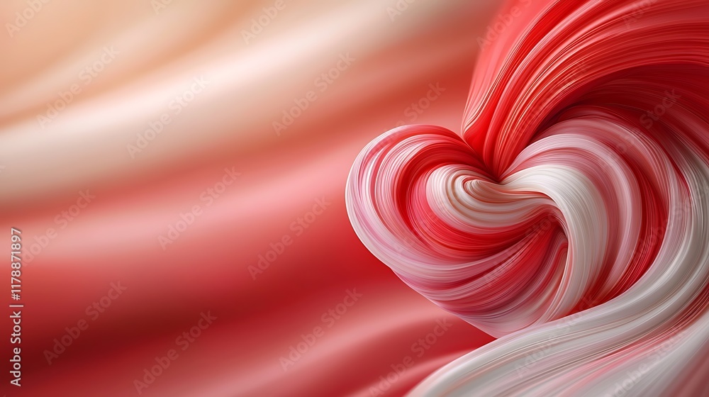 Poster swirling passion captivating red and pink heart shaped abstract patterns forming a harmonious and el