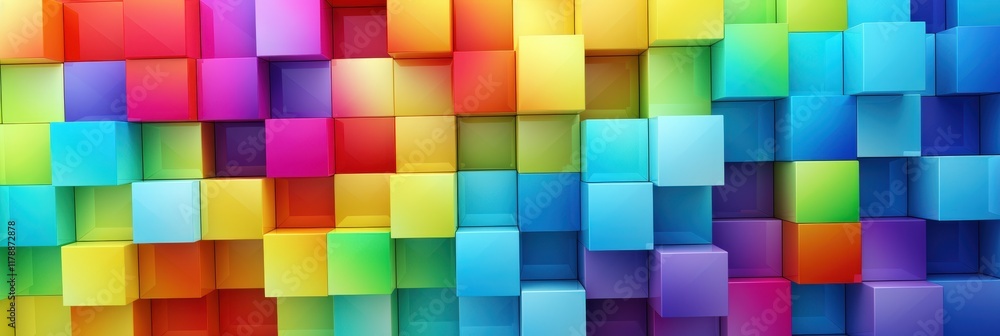 Aufkleber colorful abstract rainbow cubes background suitable for various creative projects and digital design