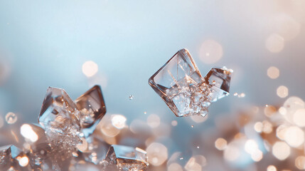 Crystal Growth Under Microscope Close Up on Glass Slide