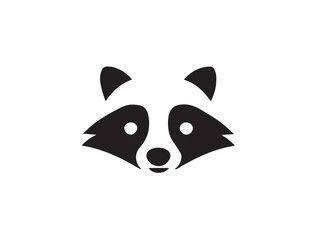 Black racoon silhouette isolated on white background. Raccoon face black silhouette. Racoon head icon vector illustration. © Shabeer