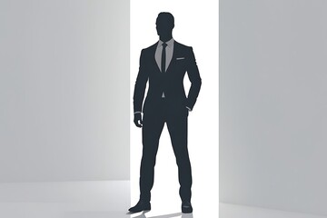 Obraz premium Business silhouette representing leadership, professionalism, confidence, and success