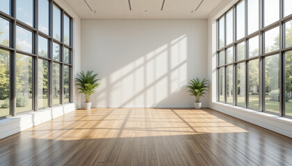 Obraz premium empty room with big window