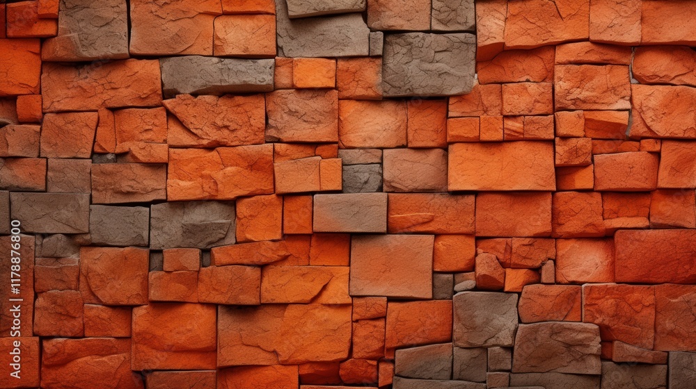 Aufkleber orange stone wall texture in puzzle style for creative design and background use in various projects