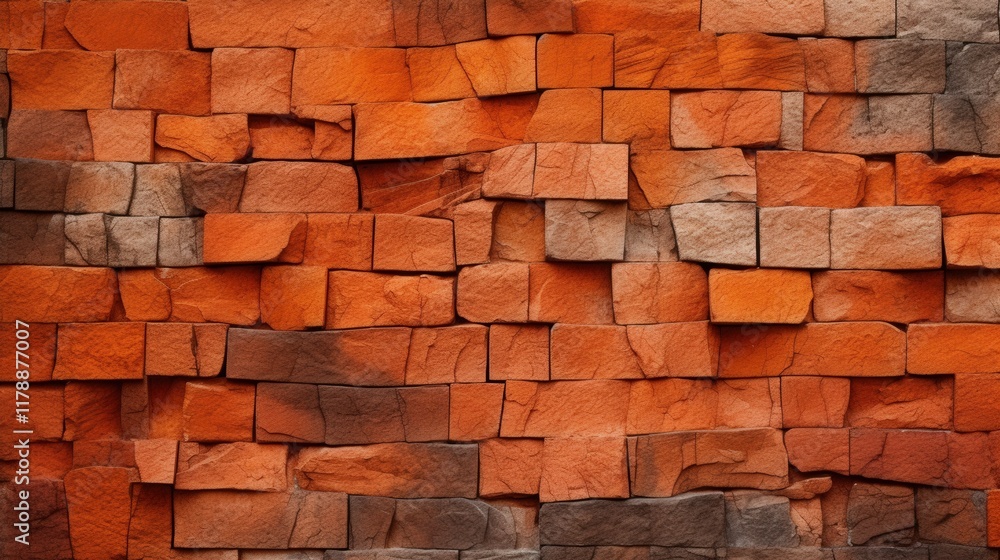 Poster orange stone wall texture in puzzle style for background decoration and artistic use in various proj