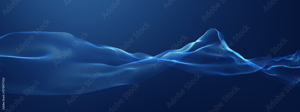 Poster cyber big data flow particles background.