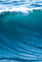 Beautiful deep blue wave in the Ocean, Diffused lighting, with white tones
