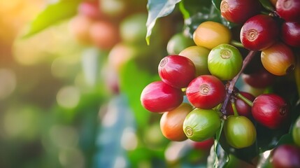 Vibrant Close-up of Aromatic Roasted Coffee Beans with Detailed Textures