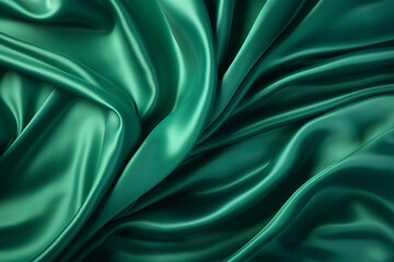 Obraz premium Emerald Green Satin Background: Luxurious and Elegant Texture Design